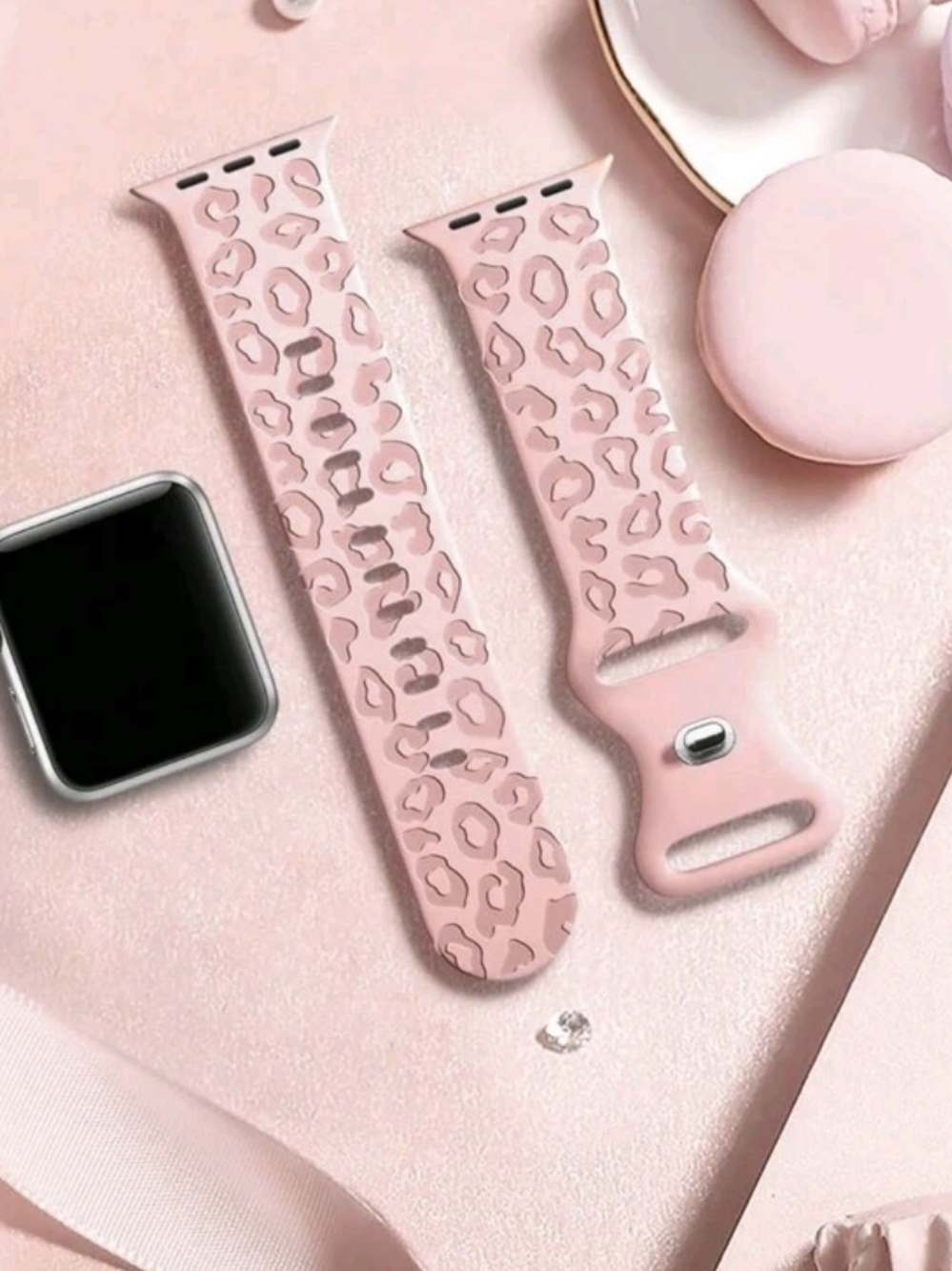 Apple Watch BAND Silicone Leopard Pattern  - Pink